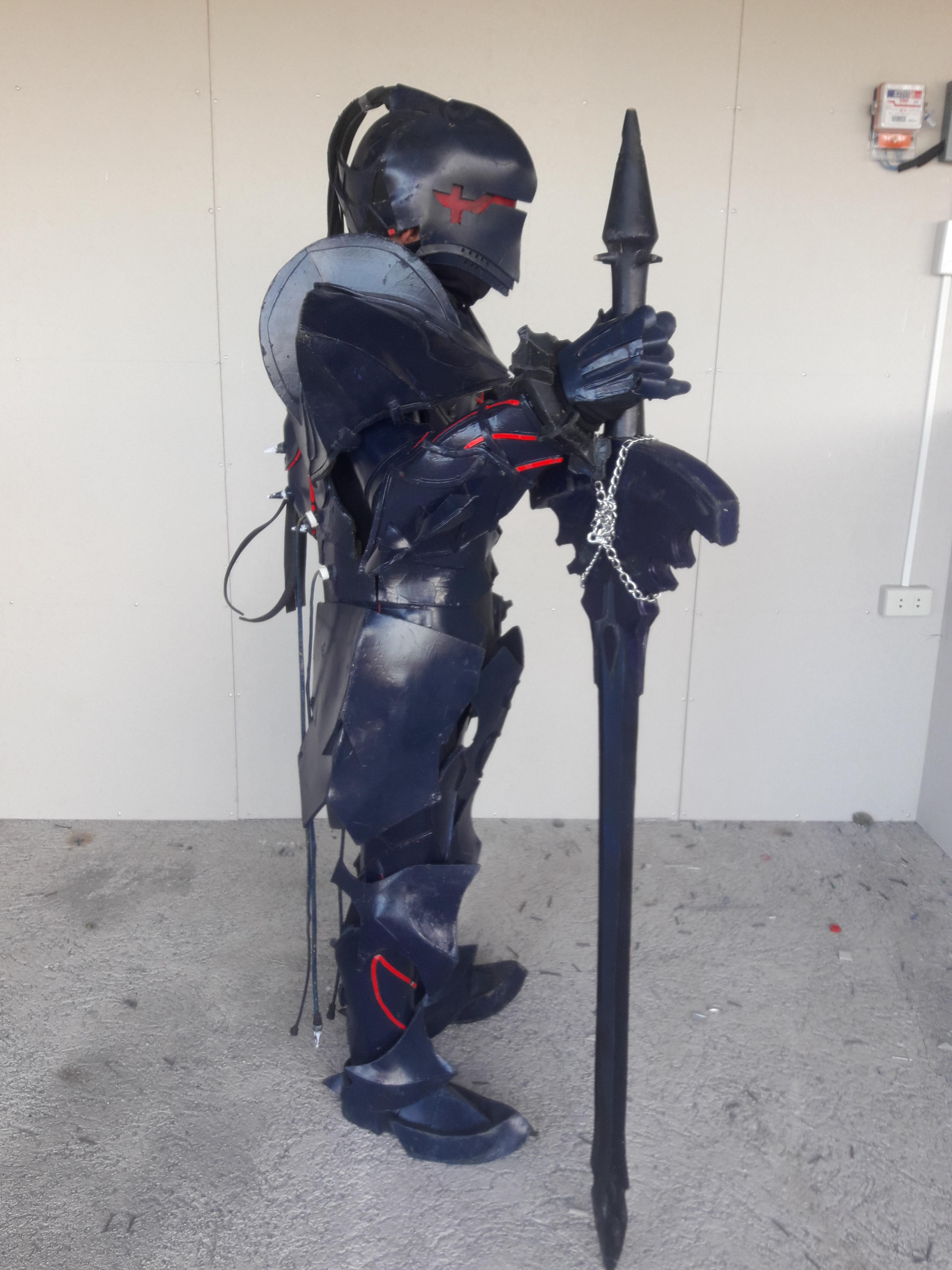 Man in black armor with sword