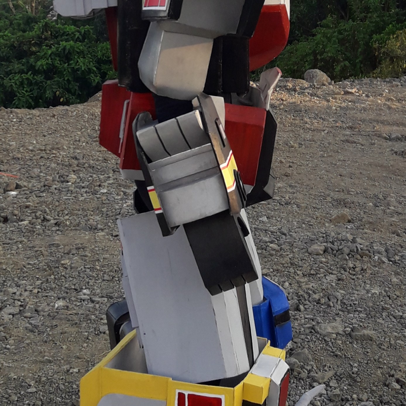 Megazord with brightly colored animal robot parts