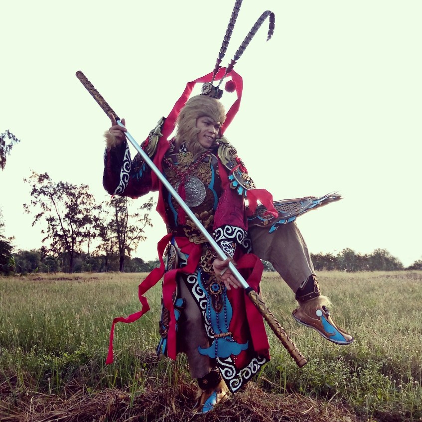 Monkey-warrior in Asian robes