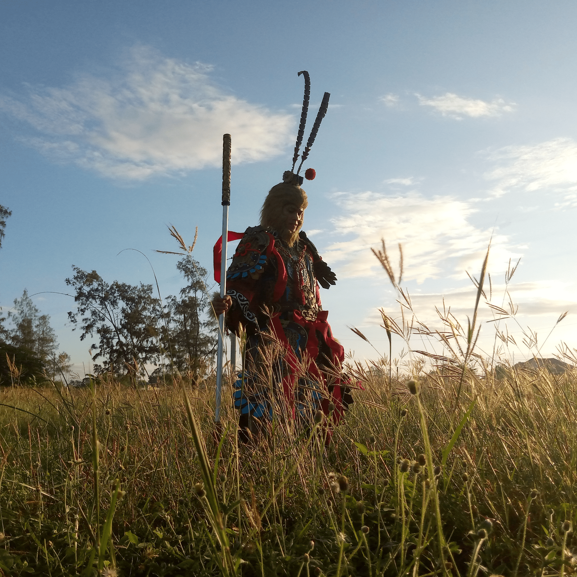 Monkey-warrior in Asian robes
