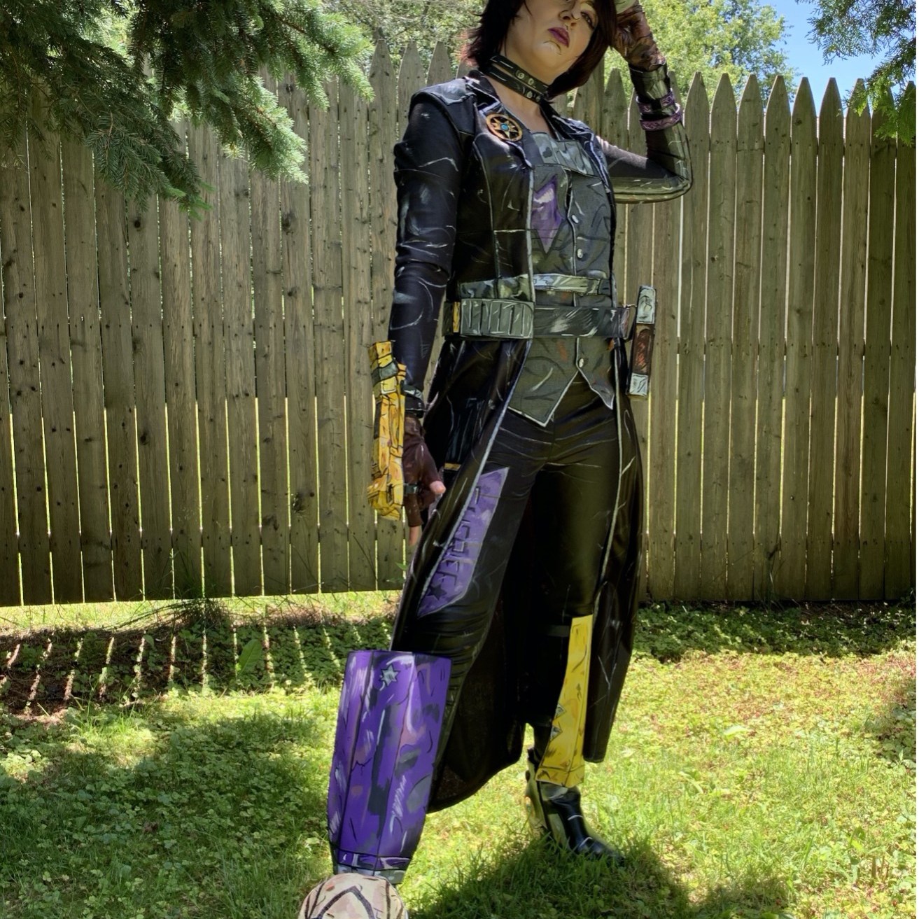 Woman in western wear with painted details